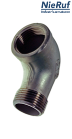 raccordo ad angolo 1/2" pollici NPT in acciaio inossidabile 316 con angolo di 90° filettatura internaxfilettatura esterna