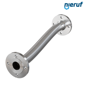 Tubo corrugato in acciaio inossidabile ES01 DN50 - 2" pollici con treccia doppia e flangia fissa Lunghezza 1000 mm