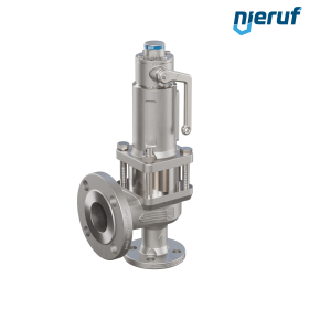 valvola di sicurezza flangiata ASME fluidi gassosi a tenuta di gas manicotto di tenuta ANSI 150 DN25 1" x 2" SF04, acciaio inossidabile, EPDM, dispositivo di sollevamento con leva