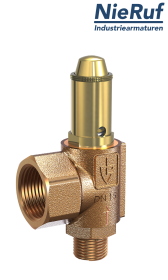 valvola di sicurezza 1" M  x 1 1/2" F SV03 fluidi liquidi neutri, ottone rosso EPDM