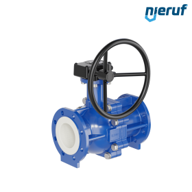 valvola a sfera flangiata PFA FK13 DN100 - 4" pollici PN10/16 in ghisa sferoidale 5.3103 con volantino manuale