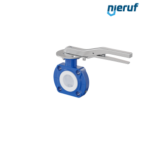 valvola a farfalla PFA PTFE AK09 DN40 PN10-PN16 leva inserto in silicone