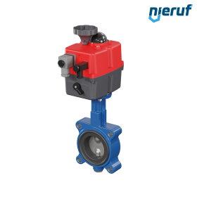 valvola a farfalla DN 65 con orecchie filettate / lug attuatore elettronico 24-240V DVGW-acqua potabile
