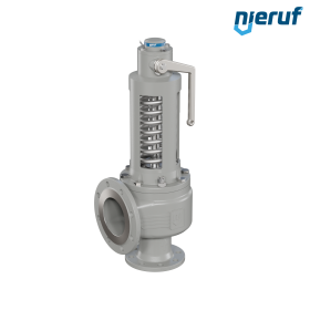 valvola di sicurezza flangiata DN80/DN125 SF06, cappello della molla aperto PTFE, dispositivo di sollevamento con leva