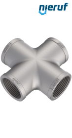 raccordo a croce 3/4" pollici acciaio inossidabile 316 angolo di 90° filett. interna