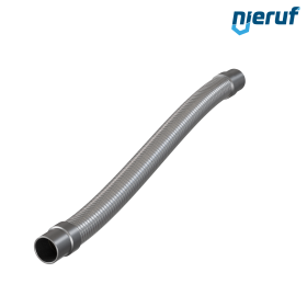 Tubo corrugato in acciaio inossidabile ES01 DN32 - 42.4 mm con treccia doppia e estremità a saldare Lunghezza 1000 mm
