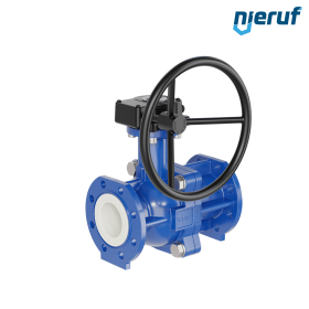 valvola a sfera flangiata PFA FK13 DN80 - 3" pollici PN10/16 in ghisa sferoidale 5.3103 con volantino manuale