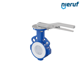 valvola a farfalla PFA PTFE AK09 DN65 PN10-PN16 leva inserto in silicone