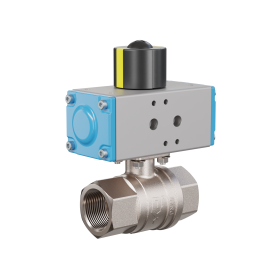 valvola a sfera automatica con manicotto DN25 - 1" pollici azionamento rotativo pneumatico a doppio effetto PK01
