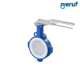 valvola a farfalla PFA PTFE AK09 DN150 PN10-PN16 leva inserto in silicone