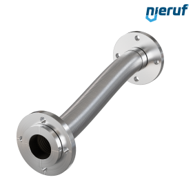 Tubo corrugato in acciaio inossidabile ES01 DN65 - 2 1/2" pollici con treccia doppia e flangia girevole Lunghezza 500 mm