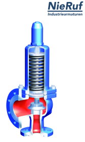 valvola di sicurezza flangiata DN20/DN20 SF0301, acciaio inox 1.4408 metallo, senza leva valvola di sicurezza flangiata DN20/DN20 SF0301, acciaio inox 1.4408 metallo, senza leva
