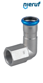 Raccordo a gomito femmina 90° a pressare F DN32 - 35,0 mm filettatura interna 1 1/4" pollice acciaio inox