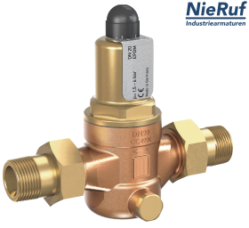 valvola di troppo pieno a pressione differenziale 1 1/4" pollici filettat. est UV05 ottone rosso/ottone 1,5 - 6,0 bar