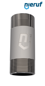 nipplo per tubo 1/8" pollici filett. esterna acciaio inossidabile 1.4571 lunghezza di 80 mm