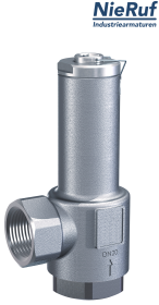 valvola di troppo pieno ad angolo 1" pollici filettat. int UV04 acciaio inossidabile AISI 316L 2,0 - 12,0 bar