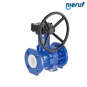 valvola a sfera flangiata PFA FK13 DN40 - 1 1/2" pollici PN10/16 in ghisa sferoidale 5.3103 con volantino manuale
