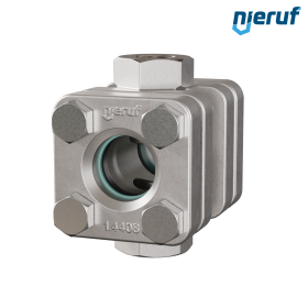 spia visiva / indicatore di flusso G 1/2" pollici acciaio inossidabile vetro borosilicato