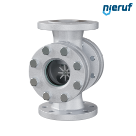 Specola visiva flangiata DN65 - 2 1/2" pollici ghisa GG25 flangia ANSI 150 vetro borosilicato versione con rotore in PTFE