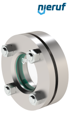 oblò di osservazione per serbatoi DN50 - 2" pollici  BS02 acciaio inossidabile 1.4571 vetro borosilicato 16bar