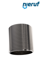 nipplo tutto filetto 1/8" pollici filett. esterna acciaio inossidabile 316 L