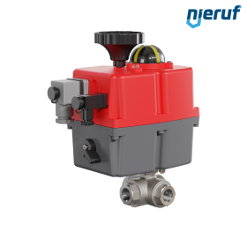 valvola a sfera a 3 vie con attuatore elettrico 24-240V DN10 - 3/8" pollici acciaio inossidabile a passaggio ridotto con incavo a forma di L