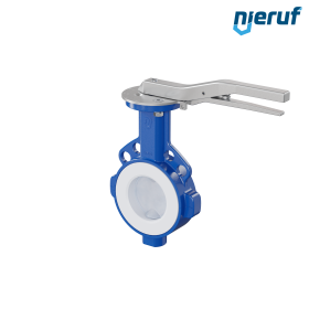 valvola a farfalla PFA PTFE AK09 DN80 PN10-PN16 leva inserto in silicone valvola a farfalla PFA PTFE AK09 DN80 PN10-PN16 leva inserto in silicone
