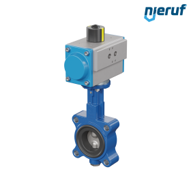 valvola a farfalla DN 50 AK02 NBR-70-nero DVGW gas attuatore pneumatico a semplice effetto chiusura a molla