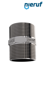nipplo doppio 1 1/4" pollici filett. esterna acciaio inossidabile 316